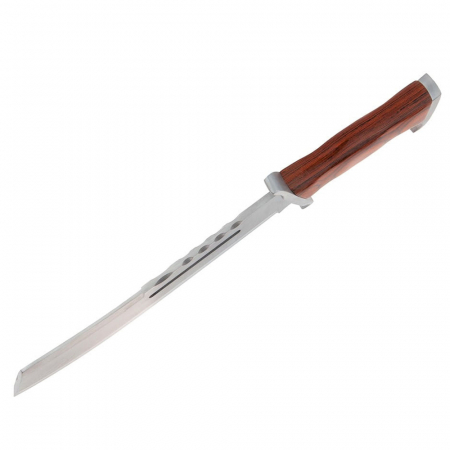 Maceta de vanatoare IdeallStore®, Last Blood, 40 cm, otel inoxidabil, maro, teaca piele inclusa [5]
