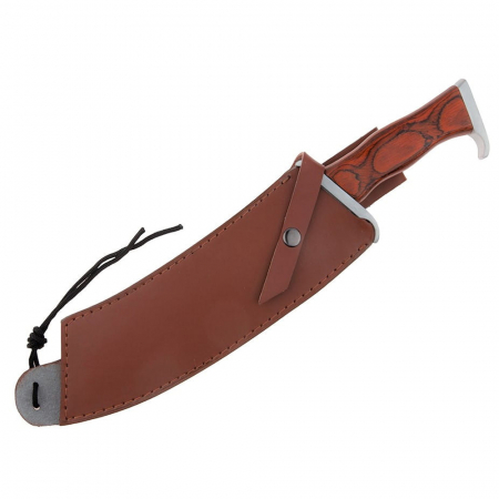 Maceta de vanatoare IdeallStore®, Last Blood, 40 cm, otel inoxidabil, maro, teaca piele inclusa [7]