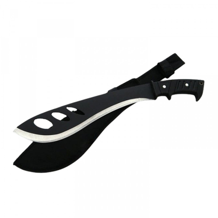 Sabii & Macete - Maceta de vanatoare IdeallStore®, Last Resort, 42.5 cm, otel inoxidabil, negru, teaca inclusa