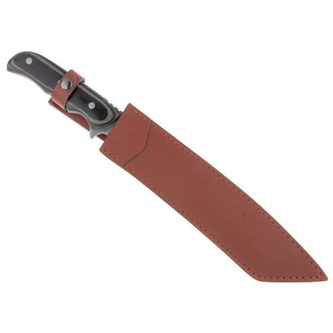 Maceta de vanatoare IdeallStore®, Seax Blade, 45 cm, otel inoxidabil, gri, teaca piele inclusa [7]