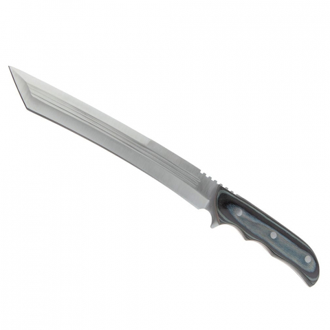 Maceta de vanatoare IdeallStore®, Seax Blade, 45 cm, otel inoxidabil, gri, teaca piele inclusa [2]