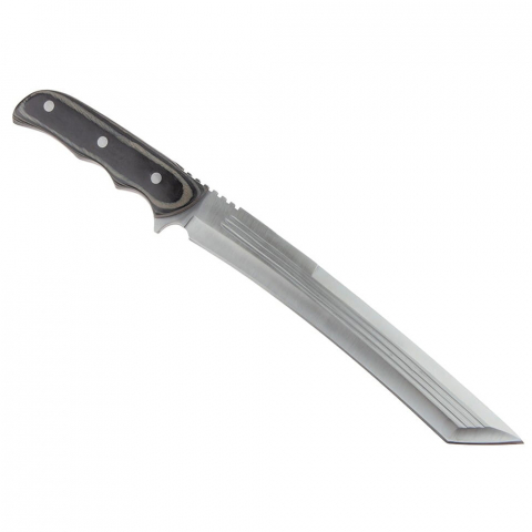 Maceta de vanatoare IdeallStore®, Seax Blade, 45 cm, otel inoxidabil, gri, teaca piele inclusa [4]