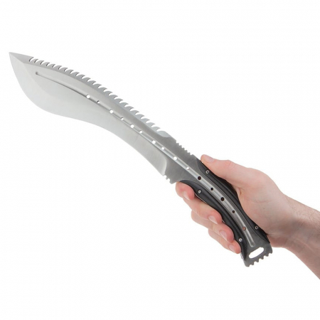 Maceta de vanatoare IdeallStore®, Spiky Friend, 39 cm, otel inoxidabil, argintiu, teaca inclusa [6]