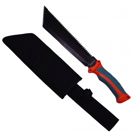 SPORT & TIMP LIBER - Maceta de vanatoare IdeallStore®, Spirit Blade, 39 cm, otel inoxidabil, neagra, teaca inclusa
