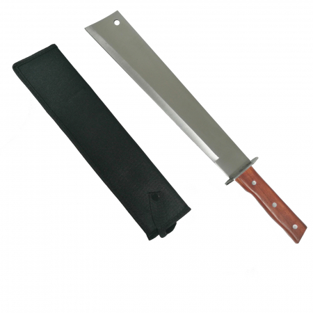 Sabii & Macete - Sabie de vanatoare IdeallStore®, otel inoxidabil, argintiu, Wood Blade, 70 cm