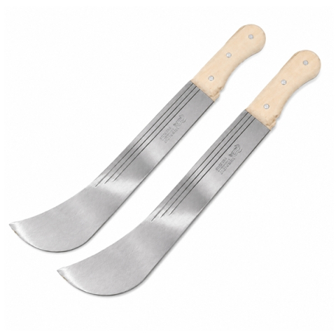 SPORT & TIMP LIBER - Set doua macete Otel Inoxidabil DEPOX®, Maner Lemn Natural, pentru Gradinarit, Agricultura, Silviculturam, 55 cm