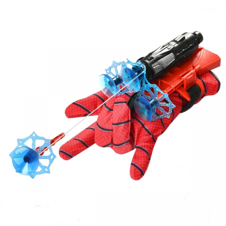 Costume spiderman - Manusa Spiderman cu ventuze,sfoara si lansator, IdeallStore®, rosu