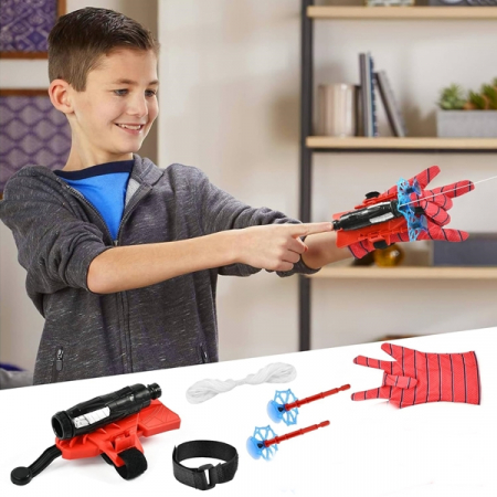 Manusa Spiderman cu ventuze,sfoara si lansator, IdeallStore®, rosu [4]