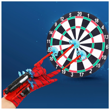 Manusi Spiderman cu ventuze si lansator, IdeallStore®, rosu [6]