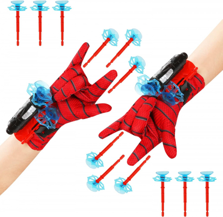 Manusi Spiderman cu ventuze si lansator, IdeallStore®, rosu [1]