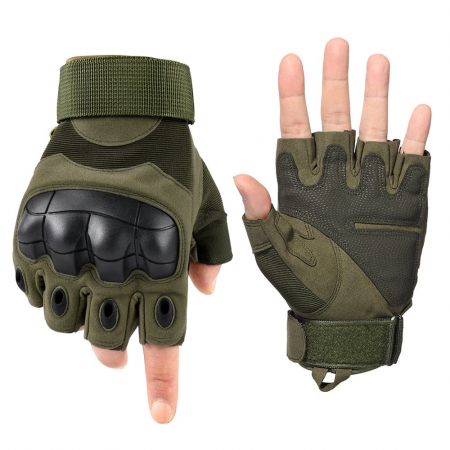 Accesorii tactice si sport - Manusi tactice militare IdeallStore®, Total Survivor, protectii articulate, nylon, kaki, XL