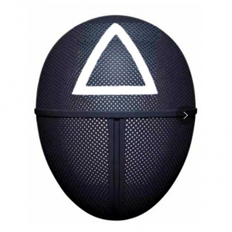 Accesorii costume copii - Masca de plastic, Jocul Calamarului, Triunghi, plastic, negru, 24 cm