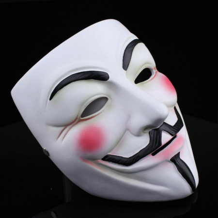Masca pentru copii IdeallStore®, Anonymous Vendetta, plastic, marime universala, alba [3]