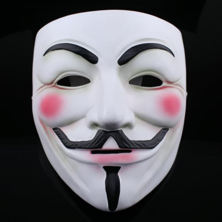 Masca pentru copii IdeallStore®, Anonymous Vendetta, plastic, marime universala, alba [2]