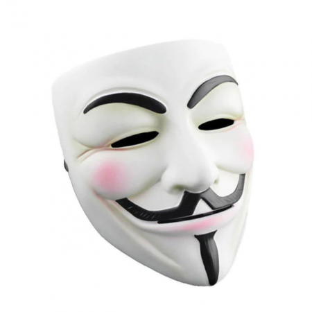 Masca pentru copii IdeallStore®, Anonymous Vendetta, plastic, marime universala, alba [1]