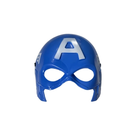 Costume Halloween copii - Masca plastic Capitan America, 22x17, albastru, carnaval, universala