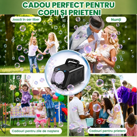 Mașină automată de făcut baloane de săpun cu LED DEPOX®, 2 viteze, peste 15.000 baloane/minut, negru [4]