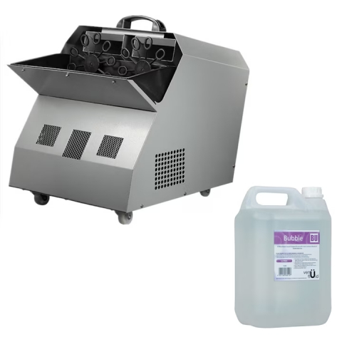 Echipamente petrecere - Masina de facut baloane, 300w, capacitate 2.5L, IdeallStore®, gri, cu telecomanda, lichid 4.5 l inclus
