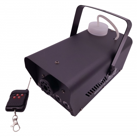 Masina de fum cu LED-uri IdeallStore®, Party Fiesta, 600 W, metalic, jocuri de lumini, negru, telecomanda inclusa [1]