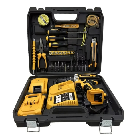 Masini de gaurit si insurubat - Trusă Bormașină cu Acumulator 48V, DEPOX® 2 Baterii 5.0Ah, 2 Viteze, 42 Nm, 30 Accesorii, Mandrină 13 mm, Cutie Transport