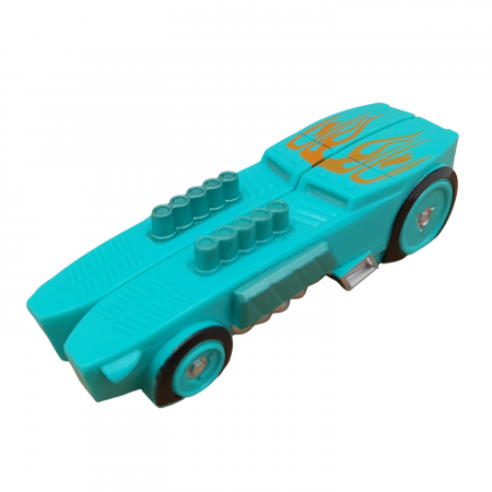 UNIVERSUL COPIILOR - Masinuta dubla IdeallStore®, Split Speeders, Steam Power, plastic, cu magnet, 9.5 cm, turcoaz