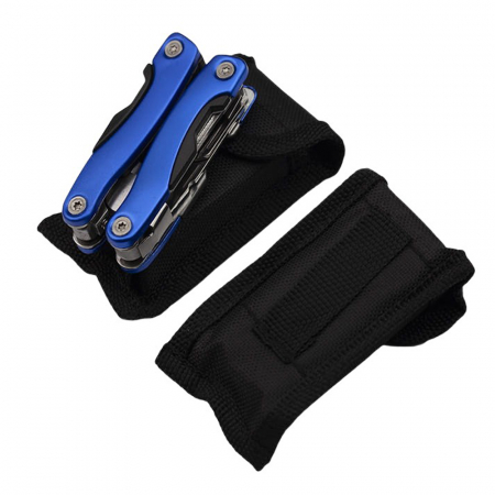 Mini cleste multifunctional, Survival Instict, otel inoxidabil, 9 functii, 14 cm, husa inclusa, albastru [8]