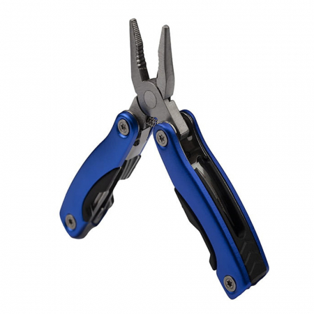 Mini cleste multifunctional, Survival Instict, otel inoxidabil, 9 functii, 14 cm, husa inclusa, albastru [2]
