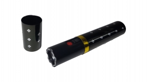 SPORT & TIMP LIBER - Mini electrosoc in forma de ruj cu lanterna, negru