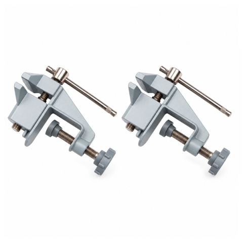 Ascutitoare si seturi de ascutire cutite - Set doua mini menghine din fonta DEPOX®, prindere de masa, nicovala, 10 cm, gri