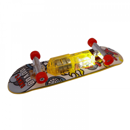Mini Skateboard IdeallStore®, Fingerboard Light, LED, 10 cm, negru [4]