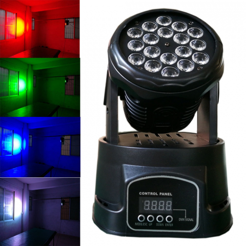 Moving head IdeallStore®, Party Energy, jocuri de lumini, 70W, 18 leduri, negru [4]