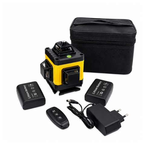 CASA SI GRADINA - Nivelă Laser Autonivelantă 4D cu 16 Linii DEPOX®, Laser Verde 360°, 2 Acumulatori, 30 m