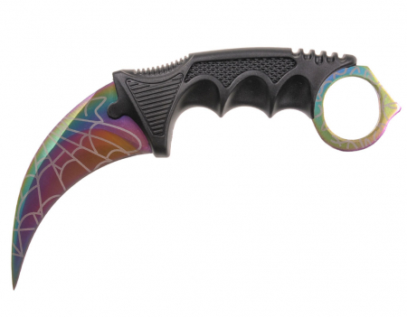 Cutite vanatoare - Cutit karambit de vanatoare IdeallStore®, Rainbow Web, 18.5 cm, multicolor