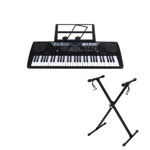 Orga electronica - Orga electronica si stativ DEPOX®, intrare USB, mini-microfon, suport partitura inclus, negru