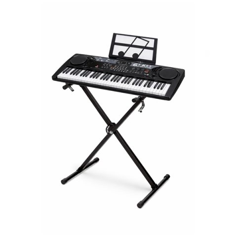 Orga electronica si stativ DEPOX®, intrare USB, mini-microfon, suport partitura inclus, negru [1]