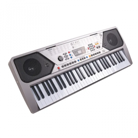 Orga electronica IdeallStore®, Schone Klange, intrare USB, mini-microfon, suport partitura inclus, argintiu [3]