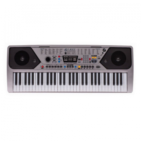 Orga electronica IdeallStore®, Schone Klange, intrare USB, mini-microfon, suport partitura inclus, argintiu [2]