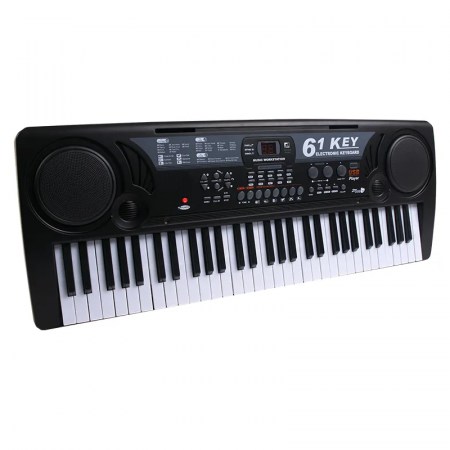 Orga electronica si stativ DEPOX®, intrare USB, mini-microfon, suport partitura inclus, negru [6]