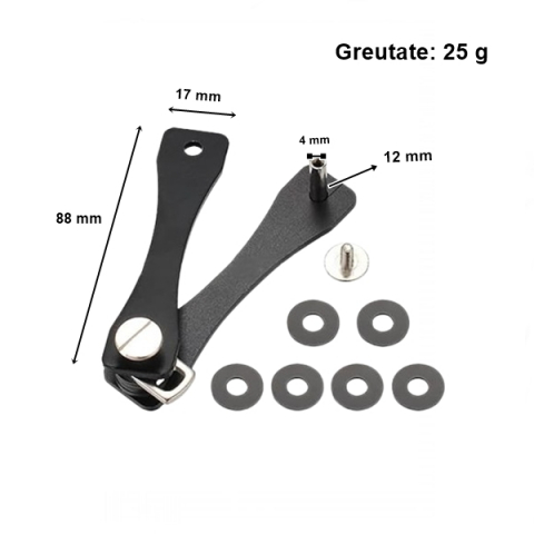 Pachet doua organizatoare chei, Compact Flex, tip breloc, ajustabil, Aluminiu, Negru [3]