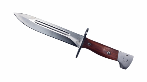 Pachet Cutit si Maceta, AK-47, otel inoxidabil, 31 cm, teaca inclusa [10]