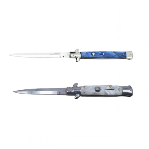 Bricege - Pachet doua bricege automate, lamă stiletto, 23 cm, albastru/argintiu