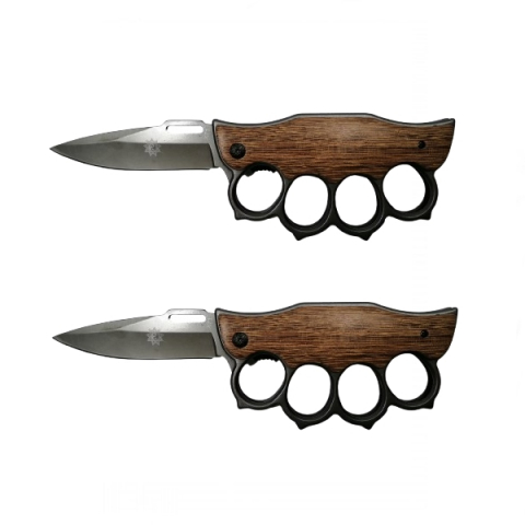 SPORT & TIMP LIBER - Pachet doua bricege vanatoare Nature Call, maner lemn, 21 cm, maro