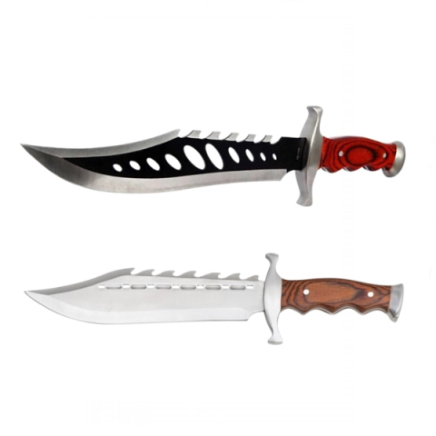 Cutite vanatoare - Pachet doua cutite de vanatoare, Bowie, otel inoxidabil, 38 cm, teaca inclusa