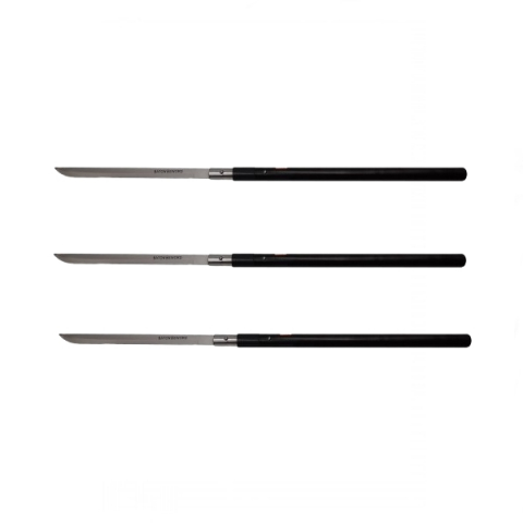 Sabii & Macete - Pachet trei sabii de vanatoare, Shaolin Master, model baston, 87 cm, negru, teaca inclusa