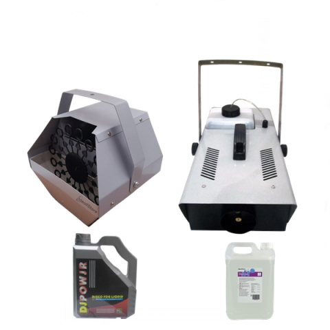 Echipamente petrecere - Pachet masina de baloane, lichid baloane 5 l si mașină de fum ,lichid fum 5 l, DEPOX®, telecomanda inclusa