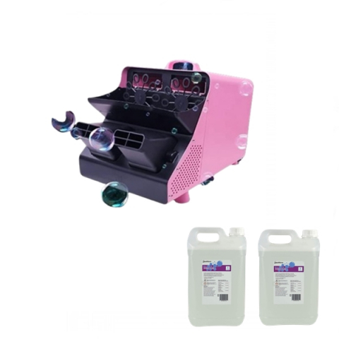 Echipamente petrecere - Pachet masina de baloane si lichid 10 l, IdeallStore®, telecomanda wireless, roz