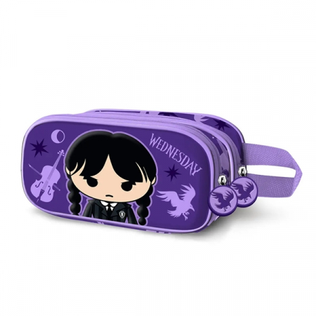 Gaming, Carti & Birotica - Penar 3D Wednesday Chibi, IdeallStore®, 2 compartimente, 22x9.5x8 cm