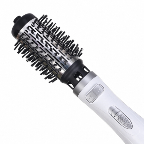 Perie Rotativă de Păr DEPOX®, 1000W, 2 Perii Interschimbabile 38/50 mm, Înveliș Ceramic, 3 Trepte de Temperatură, 2 Viteze, Rotație Automată Stânga/Dreapta, Alb/Argintiu [3]