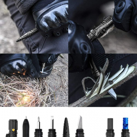 Pix tactic IdeallStore®, Comando Corps, multifunctional, aluminiu, 15.5 cm, negru [5]