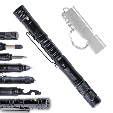 Pix tactic IdeallStore®, Comando Specialist, multifunctional, aluminiu, 13.5 cm, negru [1]